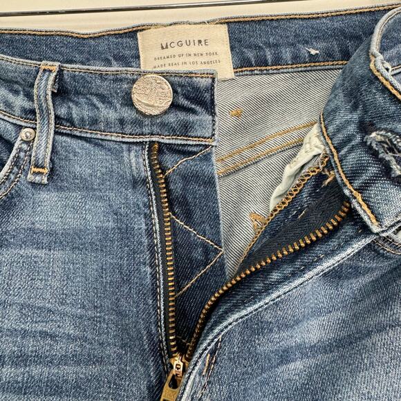 McGuire Denim Lido Jeans Blue Distressed Step Hem Ankle Mid Rise Boho Size 26 - Picture 8 of 14